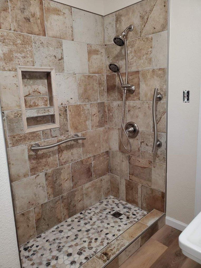 Custom tiled shower renovation in Shasta County